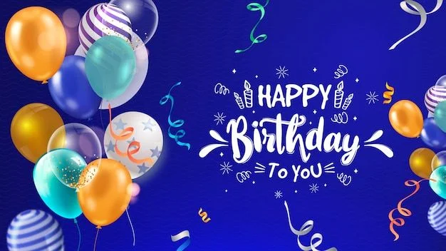 Colorful birthday balloons with Happy Birthday to You message